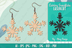 Snowflake Earring Lasercut SVG Bundle 7 - CraftNest - Digital Crafting and Art