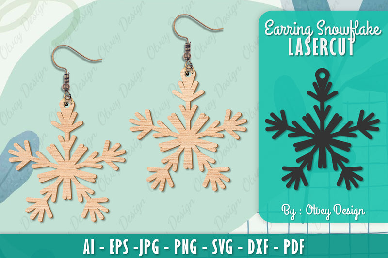 Snowflake Earring Lasercut SVG Bundle 7 - CraftNest - Digital Crafting and Art