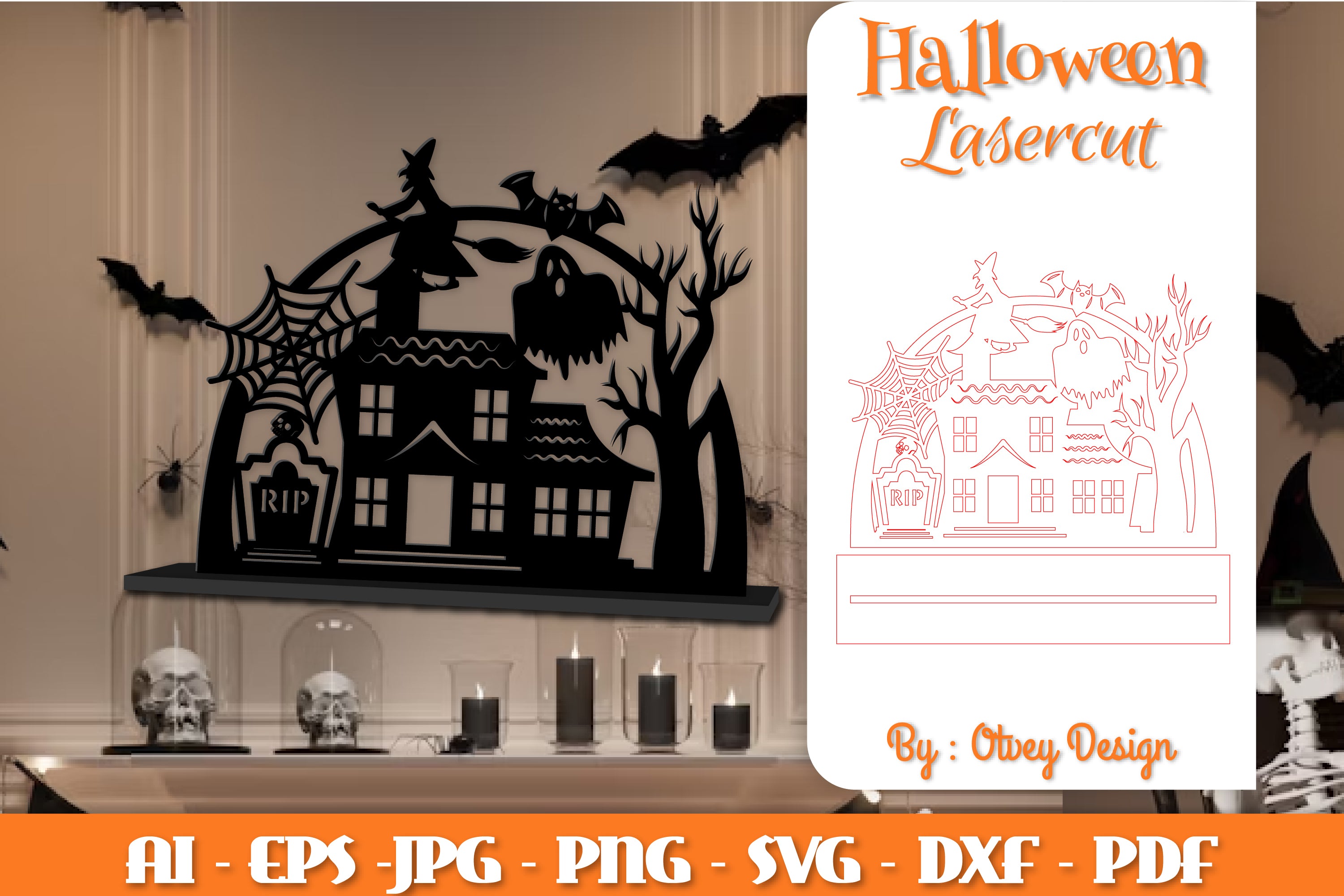 Halloween Decorations Lasercut SVG Bundle