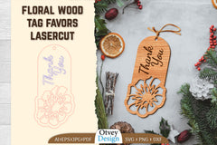 Floral Wood Tag Favors Lasercut SVG Bundle 15 - CraftNest - Digital Crafting and Art