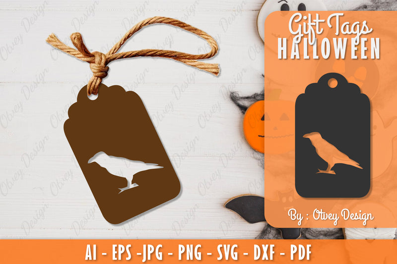 Halloween Gift Tags SVG Bundle 7 - CraftNest - Digital Crafting and Art