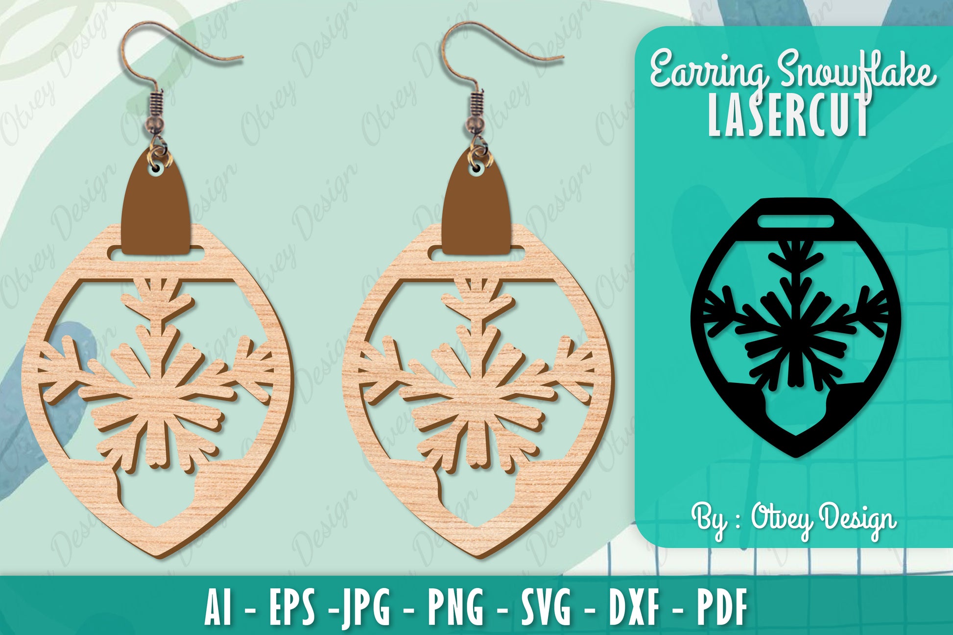 Snowflake Earring Lasercut SVG Bundle 151 - CraftNest - Digital Crafting and Art