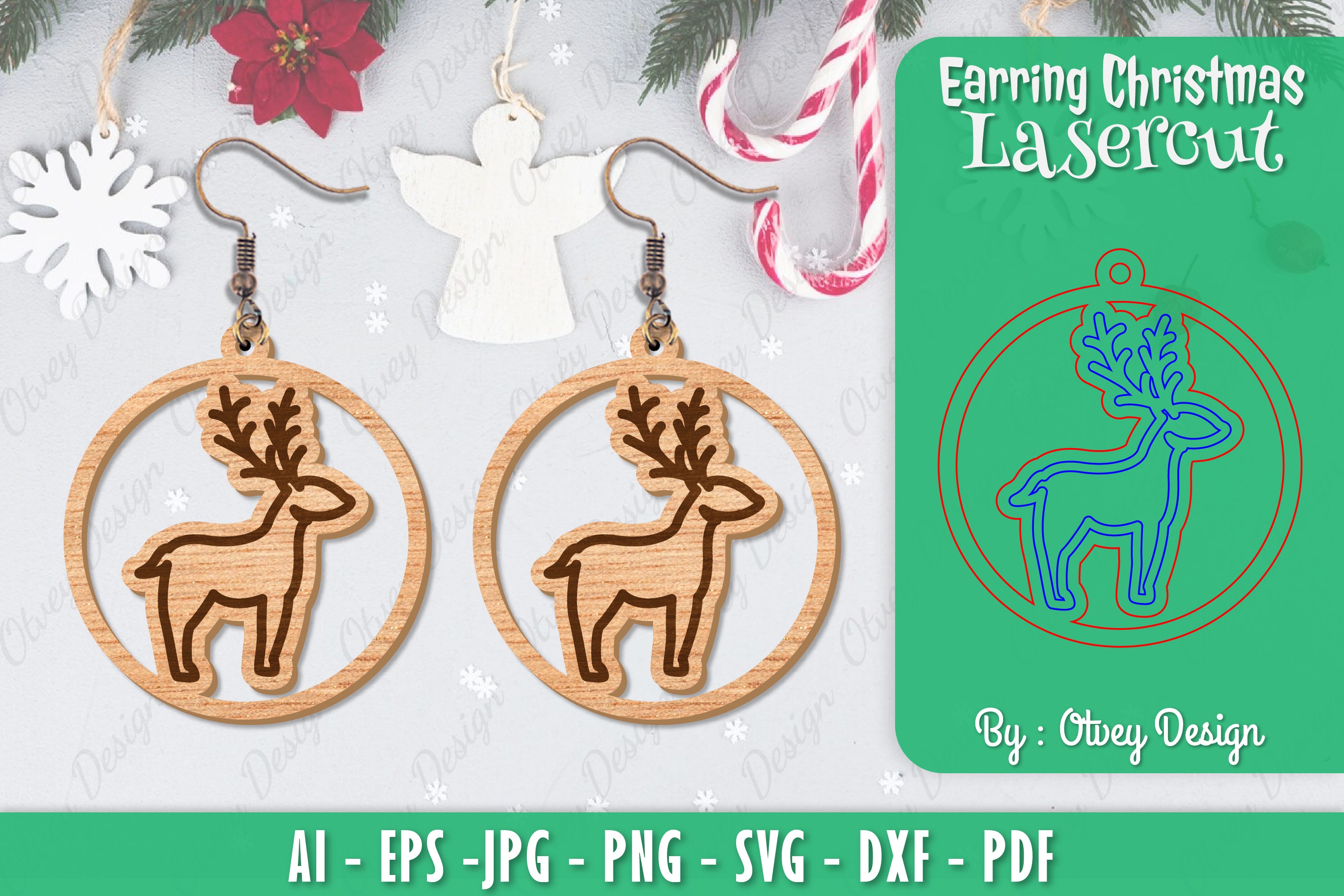 Christmas Earrings SVG Bundle