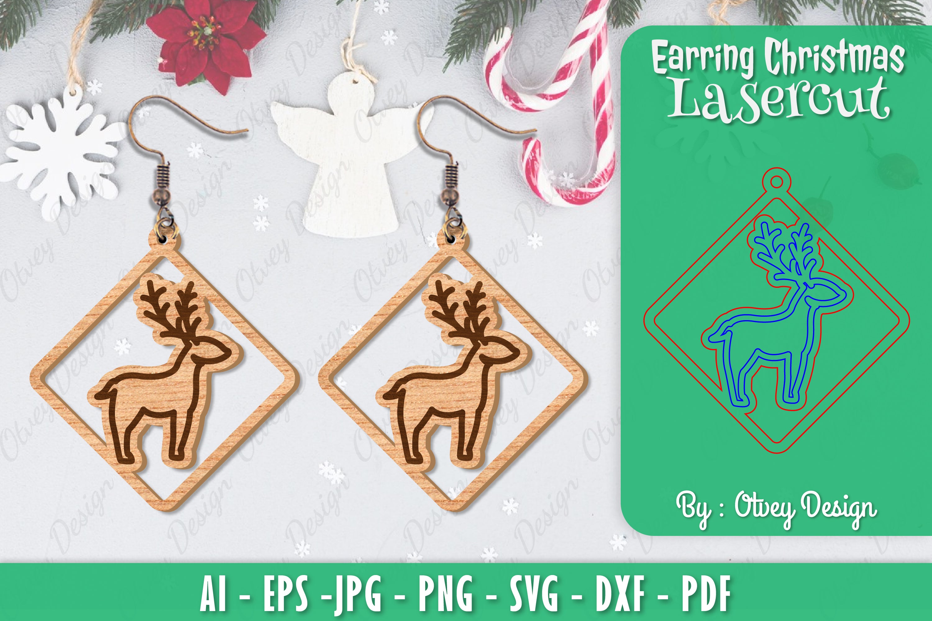 Christmas Earrings SVG Bundle