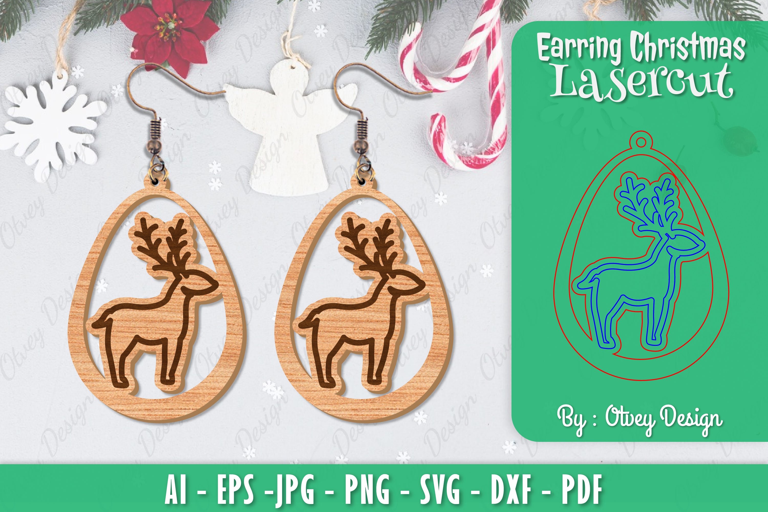 Christmas Earrings SVG Bundle 84 - CraftNest - Digital Crafting and Art