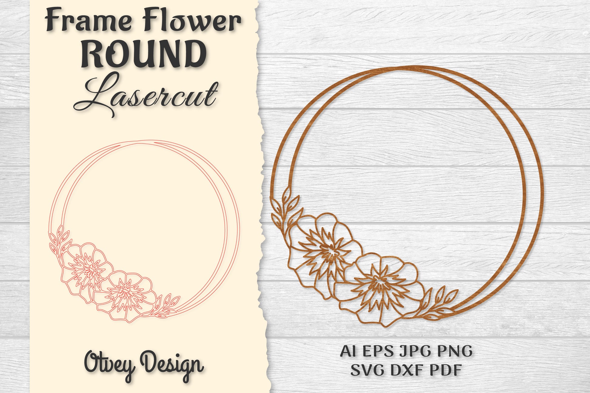 Frame Flower Round Lasercut SVG Bundle 15 - CraftNest - Digital Crafting and Art