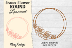 Frame Flower Round Lasercut SVG Bundle 15 - CraftNest - Digital Crafting and Art