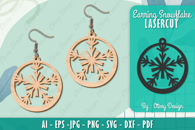 Snowflake Earring Lasercut SVG Bundle 103 - CraftNest - Digital Crafting and Art