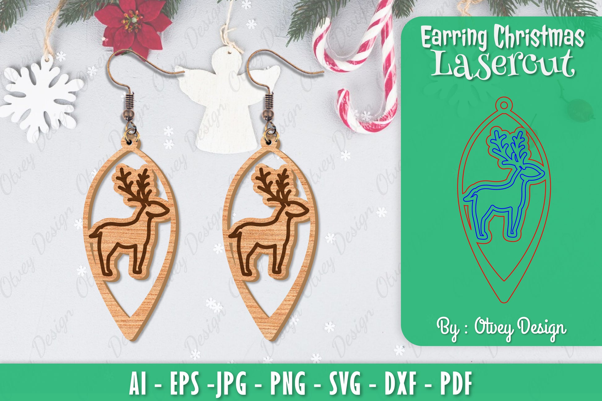 Christmas Earrings SVG Bundle 54 - CraftNest - Digital Crafting and Art