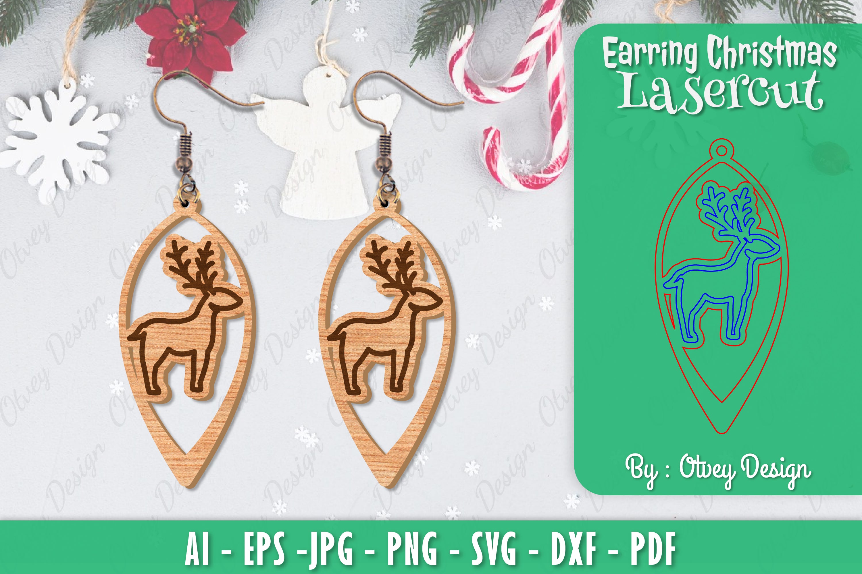 Christmas Earrings SVG Bundle 54 - CraftNest - Digital Crafting and Art