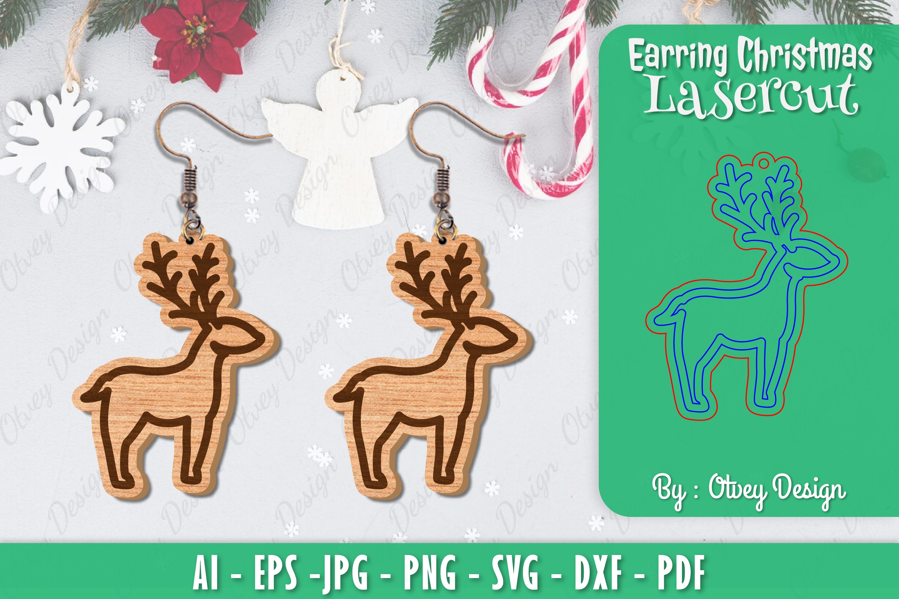Christmas Earrings SVG Bundle