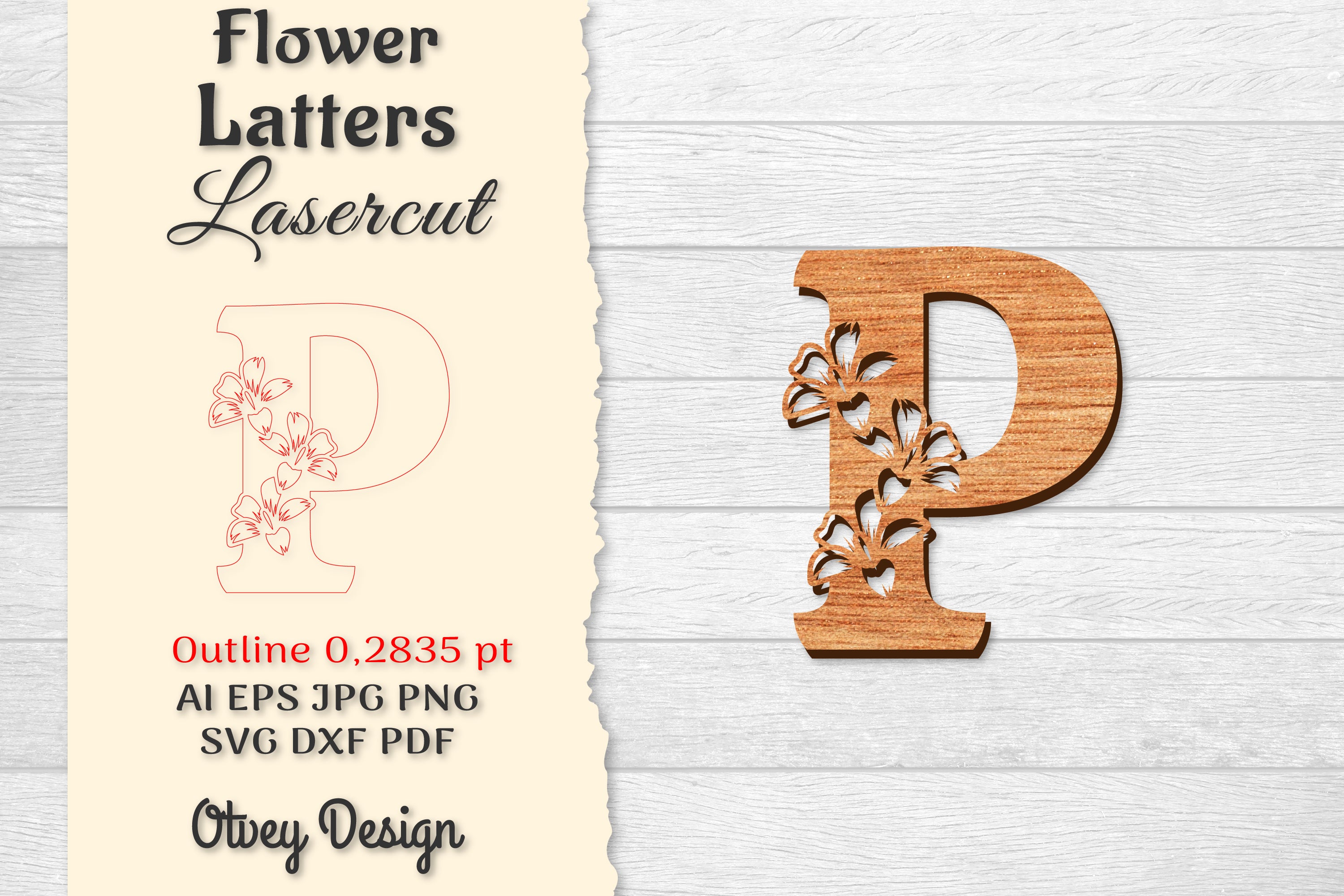 Flower Letters Laser Cut File SVG Bundle 128 - CraftNest - Digital Crafting and Art