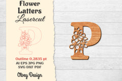 Flower Letters Laser Cut File SVG Bundle 139 - CraftNest - Digital Crafting and Art