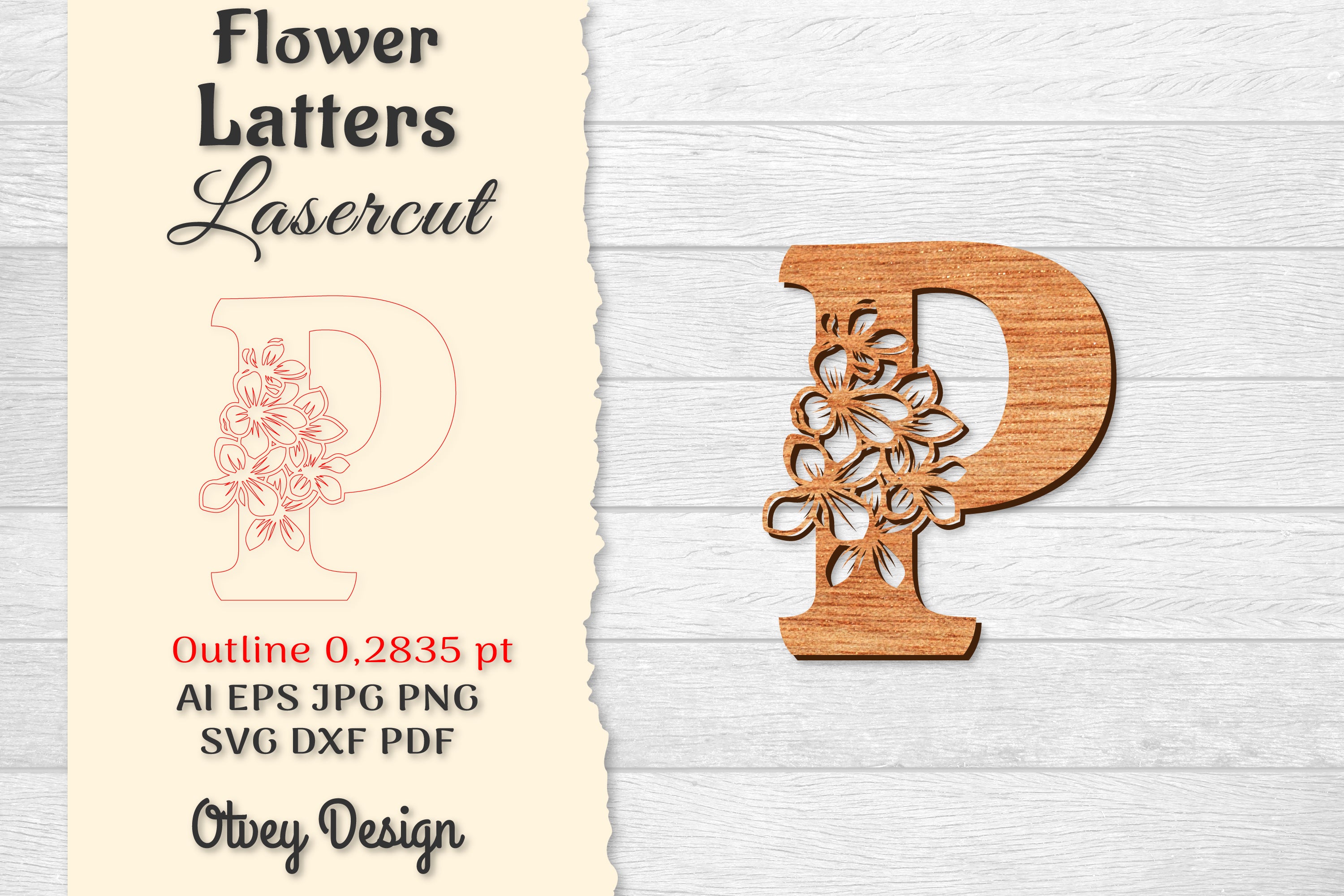 Flower Letters Laser Cut File SVG Bundle 139 - CraftNest - Digital Crafting and Art
