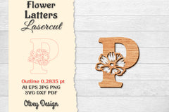 Flower Letters Laser Cut File SVG Bundle 54 - CraftNest - Digital Crafting and Art