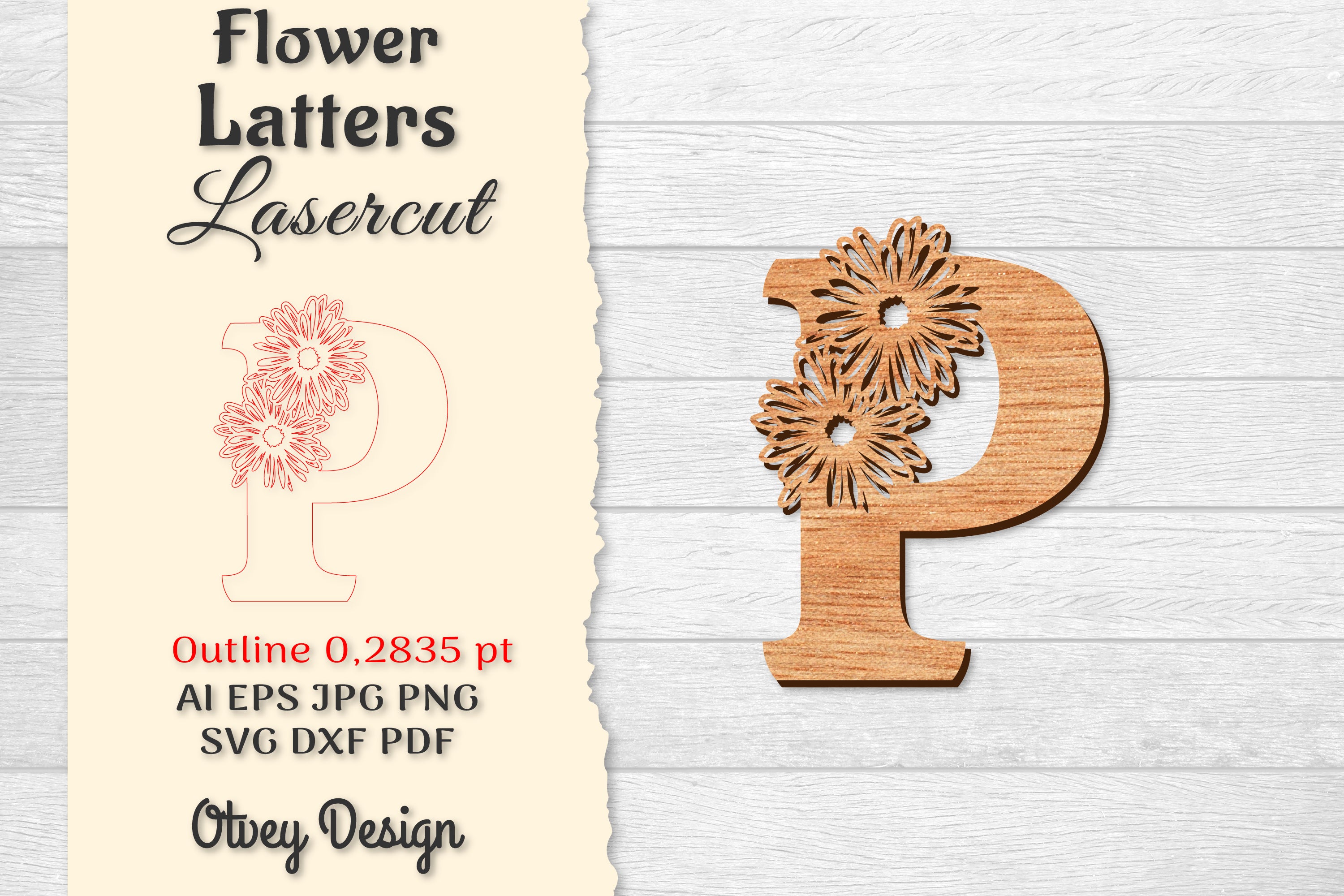 Flower Letters Laser Cut SVG Bundle 70 - CraftNest - Digital Crafting and Art