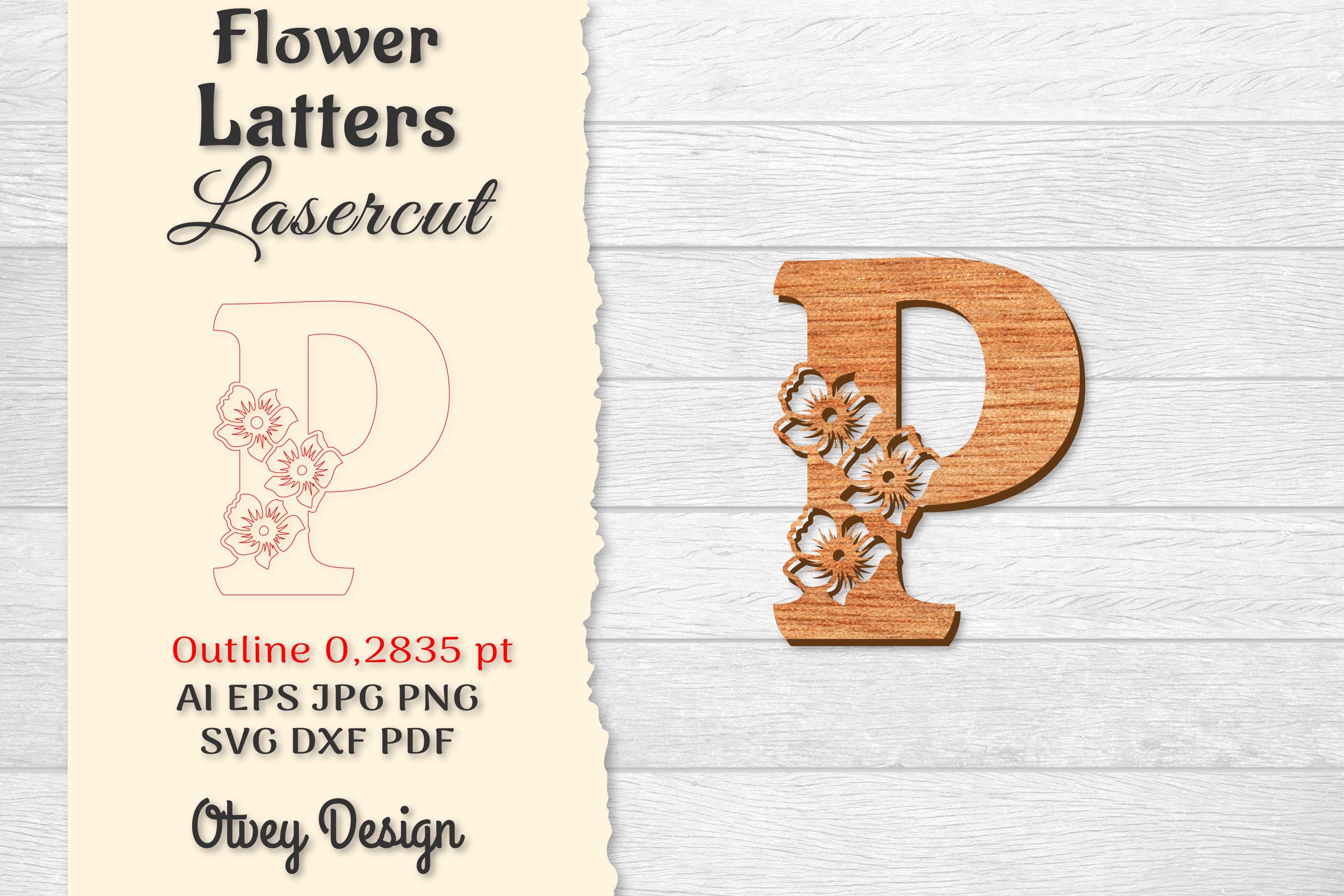 Flower Letters Laser Cut SVG Bundle 132 - CraftNest - Digital Crafting and Art