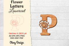 Flower Letters Laser Cut SVG Bundle 32 - CraftNest - Digital Crafting and Art