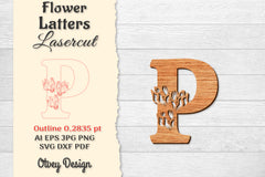 Flower Letters Laser Cut SVG Bundle 117 - CraftNest - Digital Crafting and Art