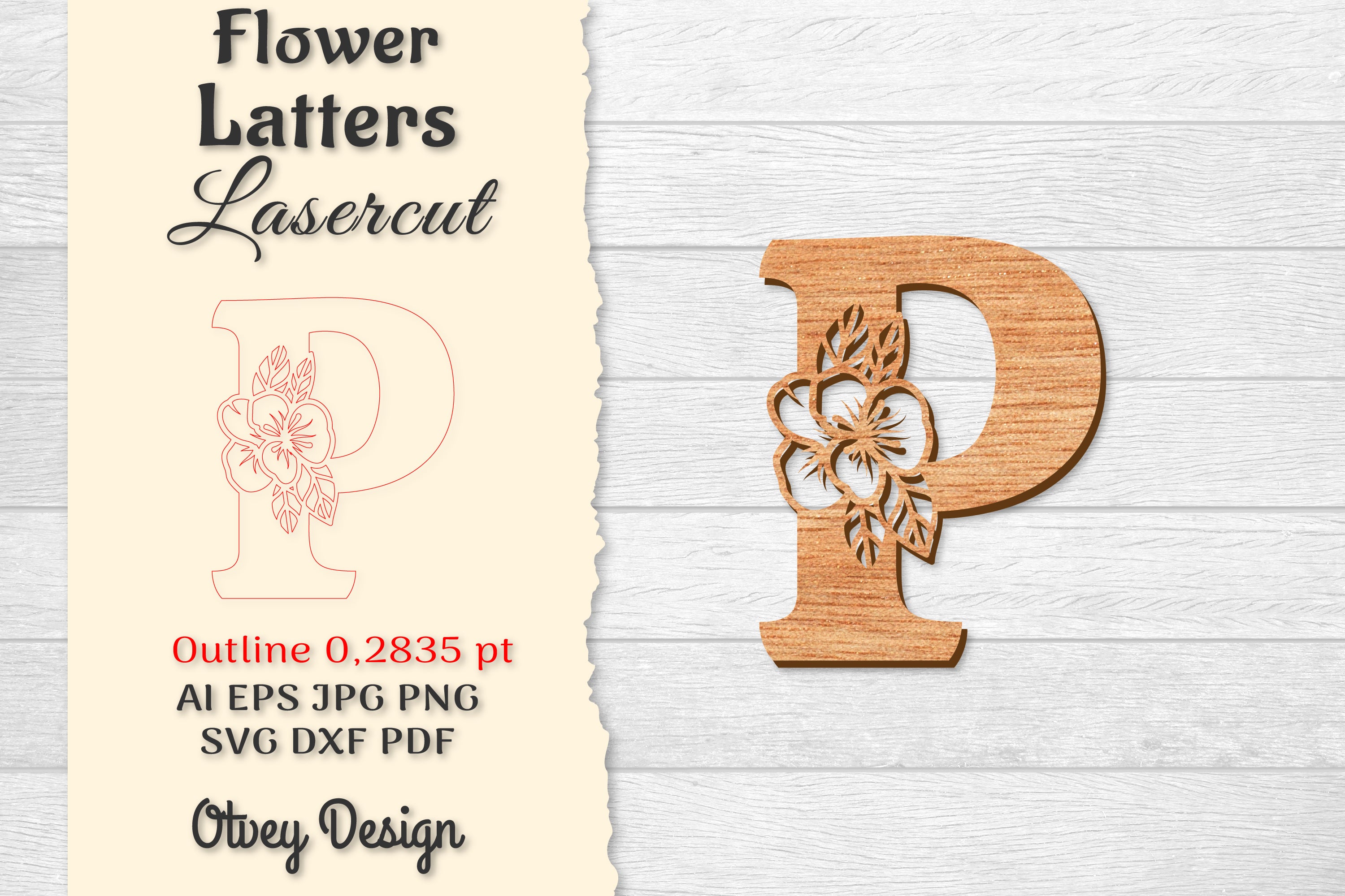 Flower Letters Laser Cut File SVG Bundle 88 - CraftNest - Digital Crafting and Art