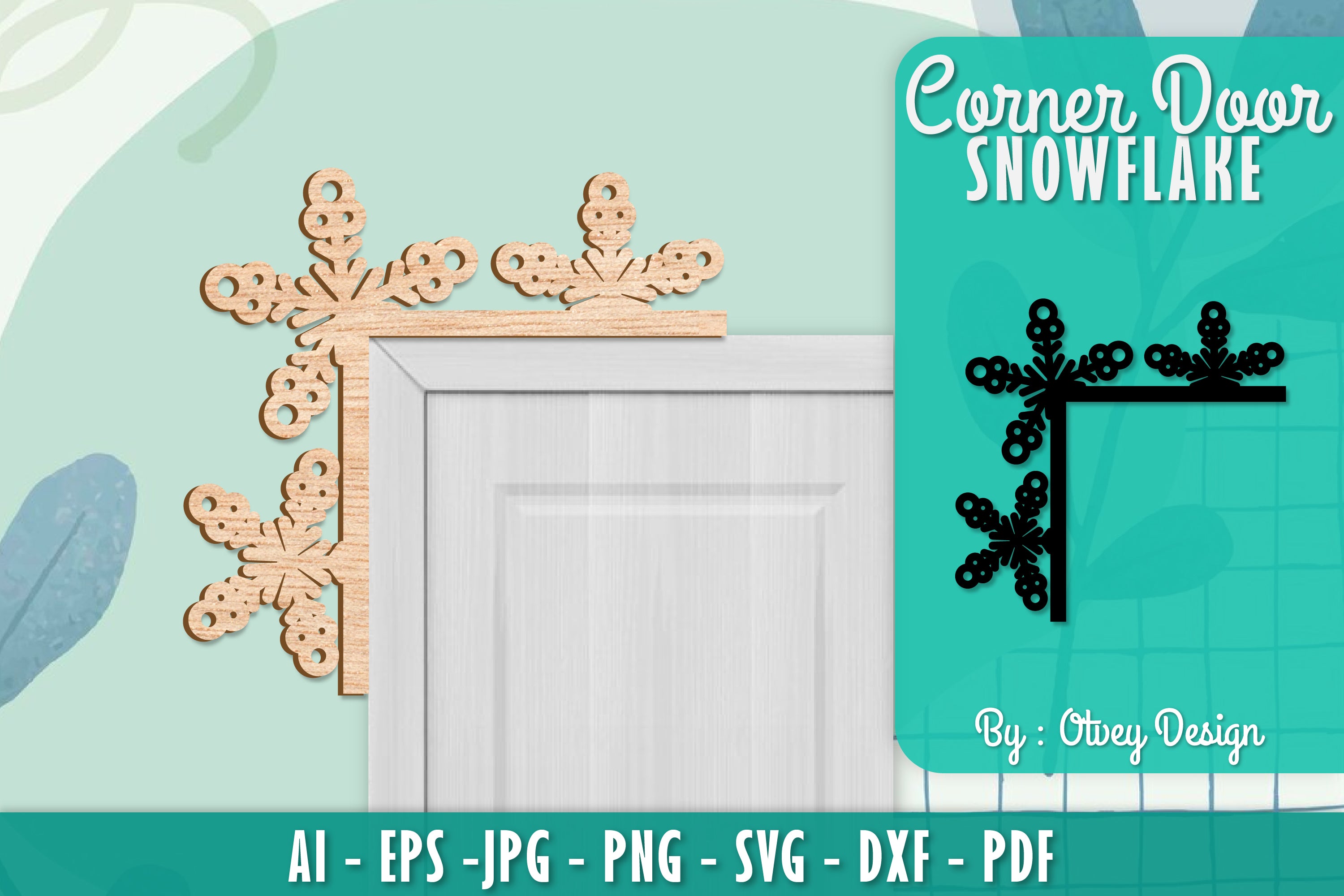 Snowflake Corner Door SVG Bundle 8 - CraftNest - Digital Crafting and Art