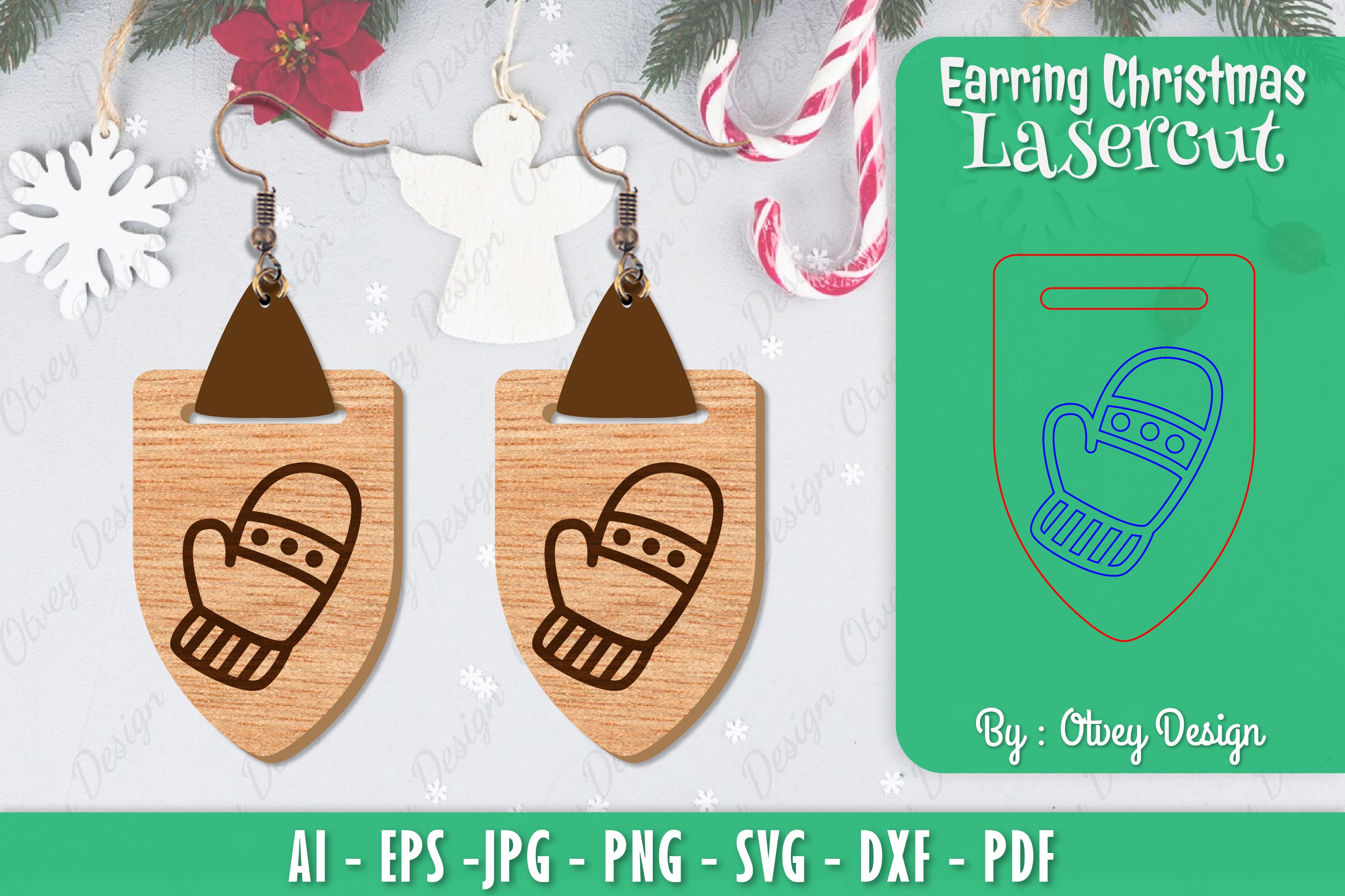 Christmas Earrings SVG Bundle 145 - CraftNest - Digital Crafting and Art