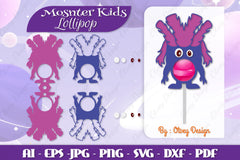 Monster Kids Lollipop Holders SVG Bundle 16 - CraftNest - Digital Crafting and Art