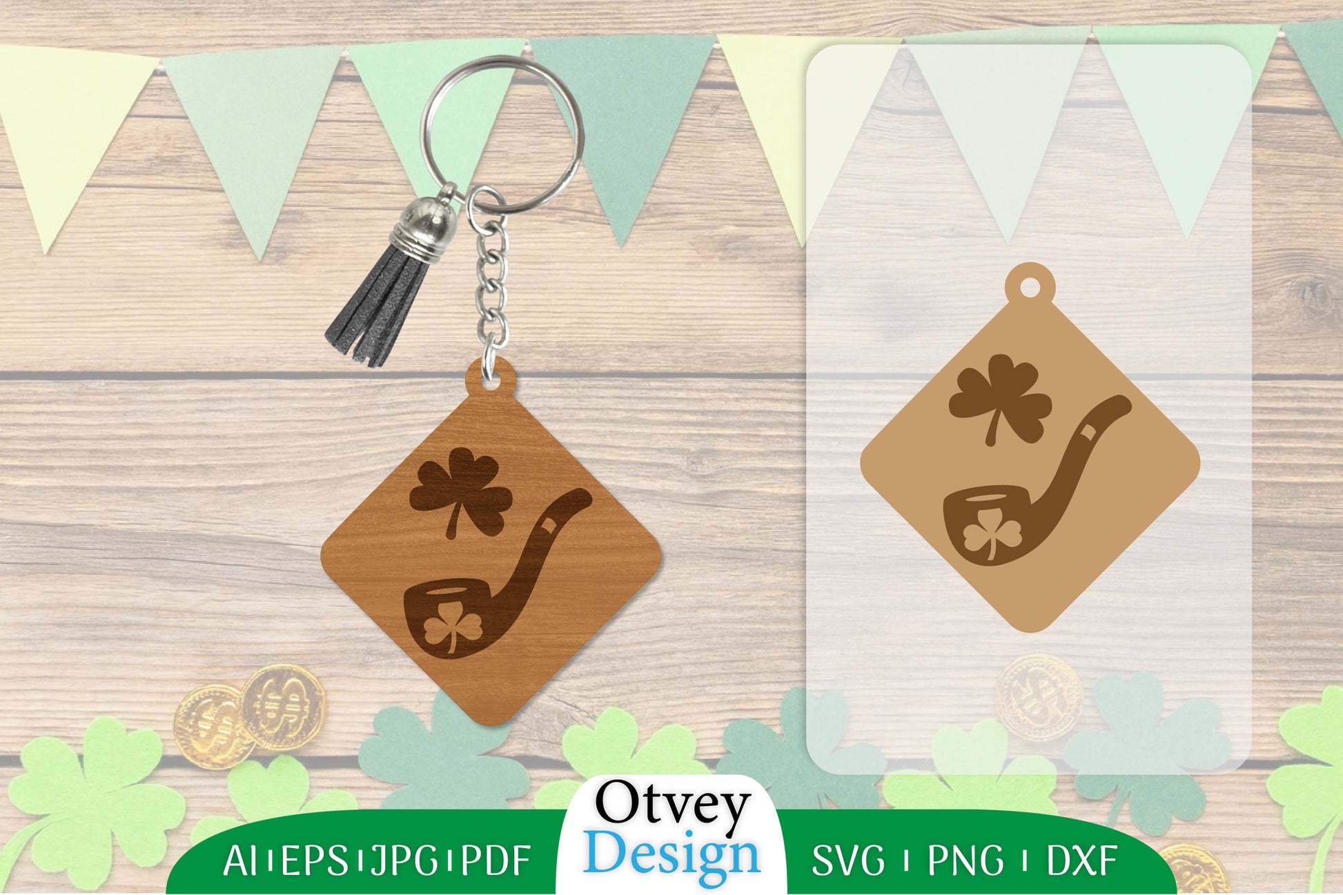 St Patrick's Day Keychain Lasercut SVG Bundle 12 - CraftNest - Digital Crafting and Art