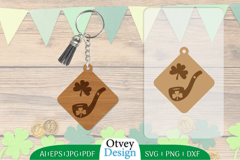 St Patrick's Day Keychain Lasercut SVG Bundle 12 - CraftNest - Digital Crafting and Art