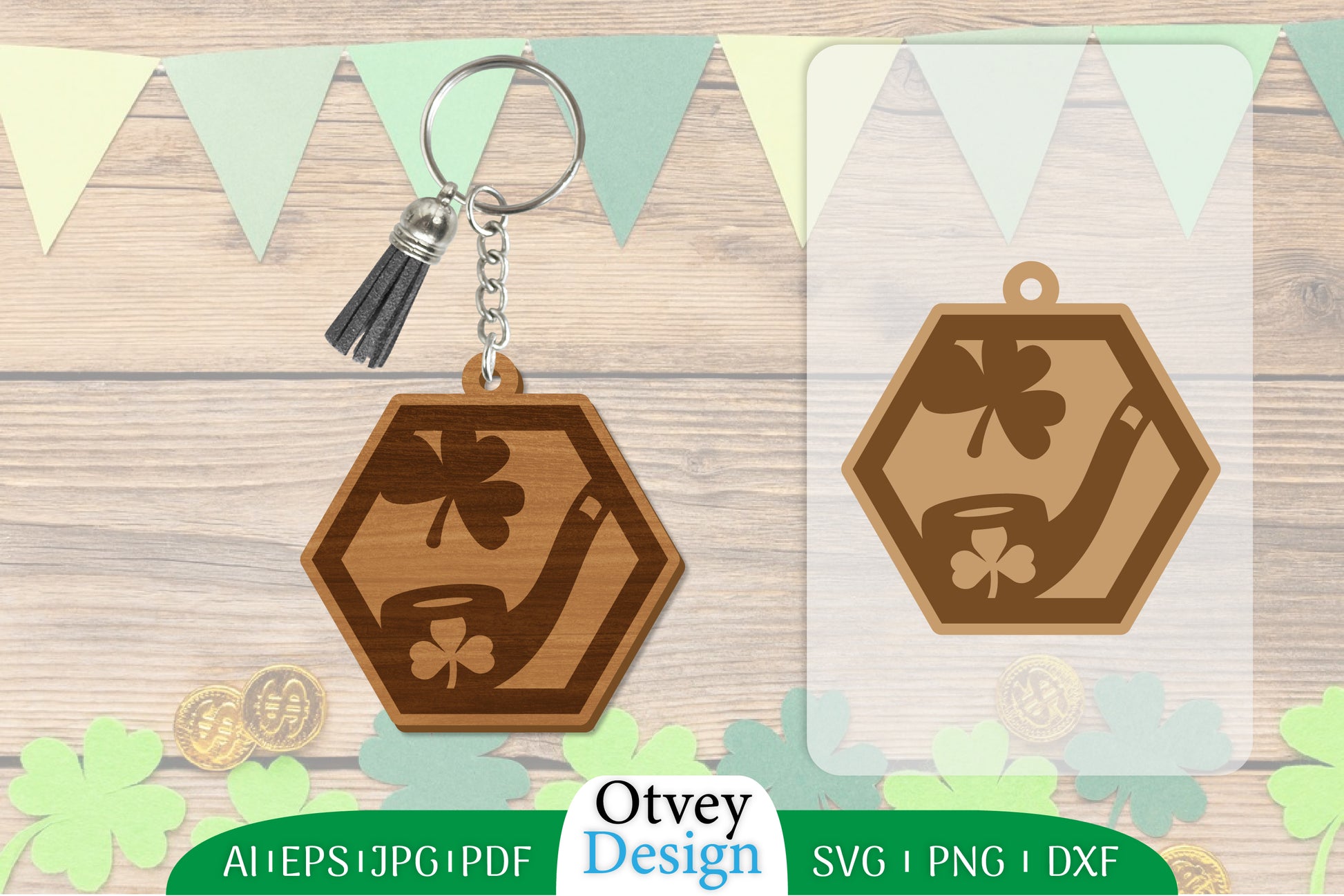 St Patrick's Day Keychain Lasercut SVG Bundle 46 - CraftNest - Digital Crafting and Art
