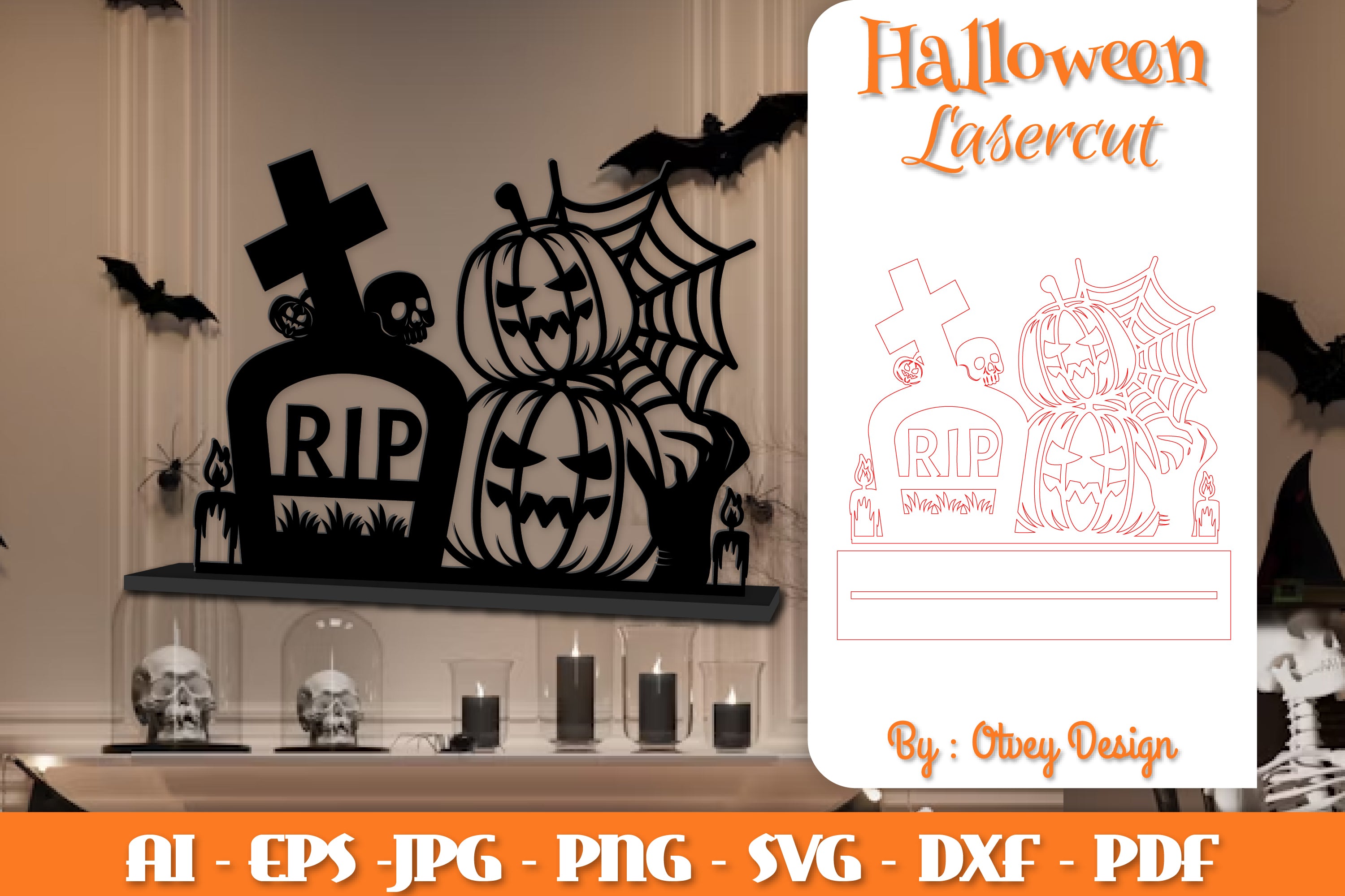 Halloween Decorations Lasercut SVG Bundle