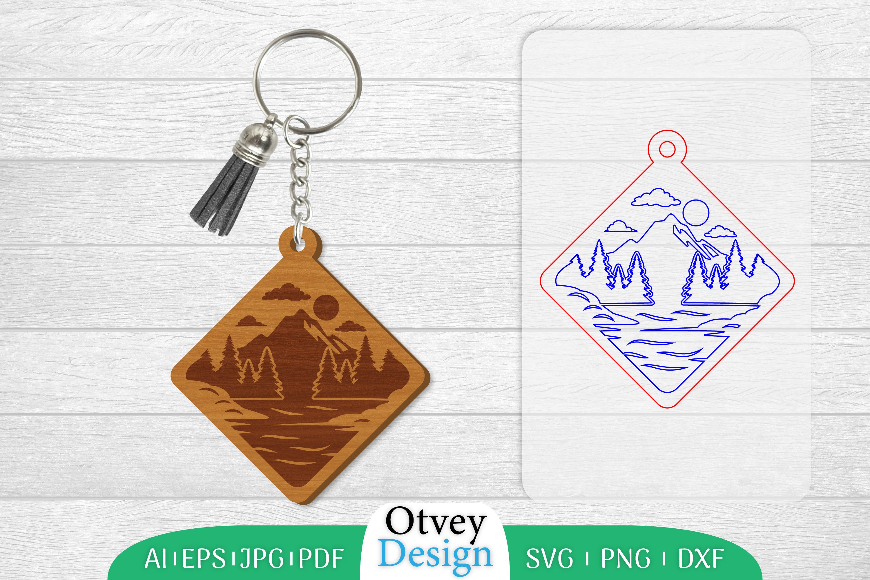 Sunset Mountain Keychain Lasercut SVG Bundle 2 - CraftNest - Digital Crafting and Art