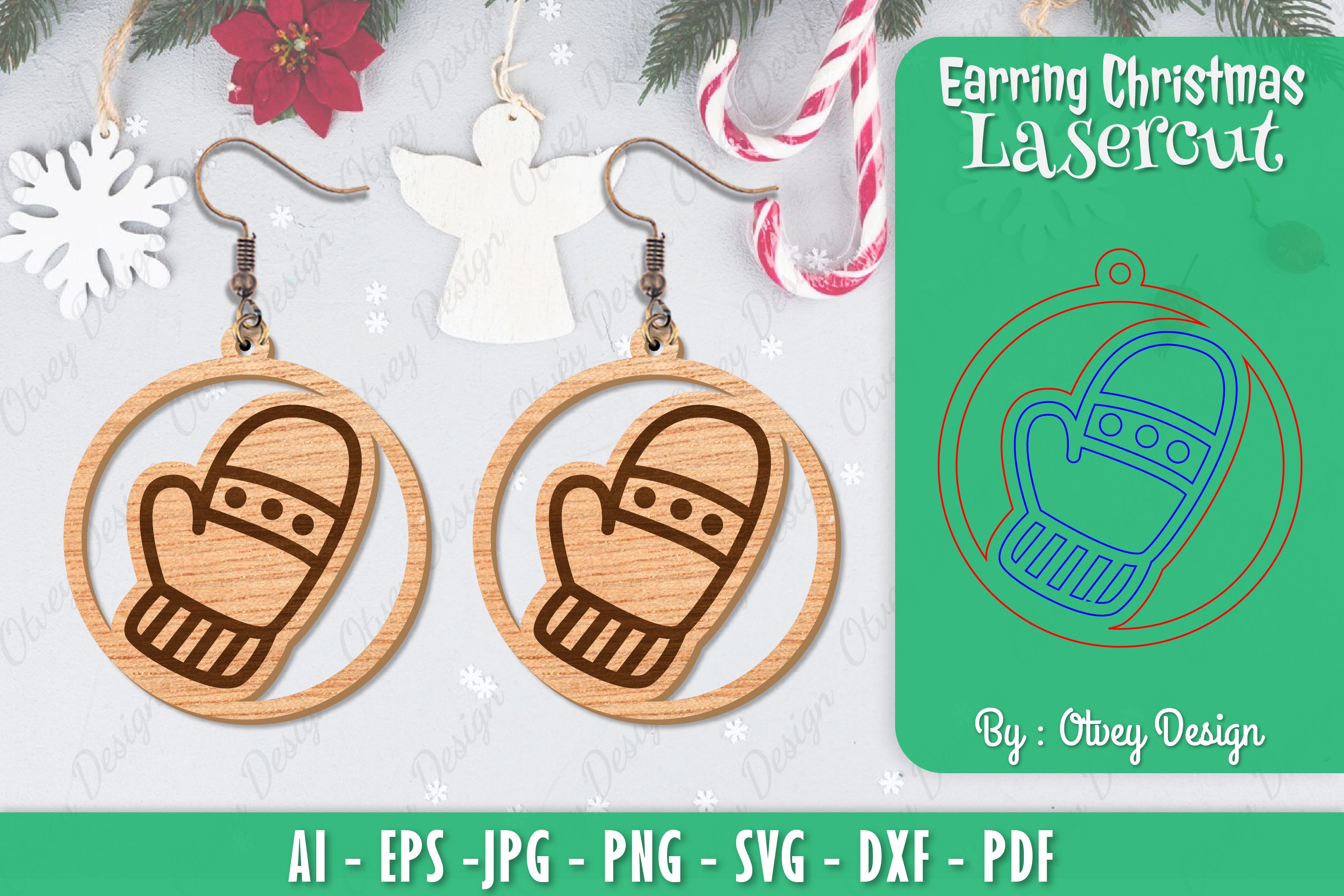 Christmas Earrings SVG Bundle