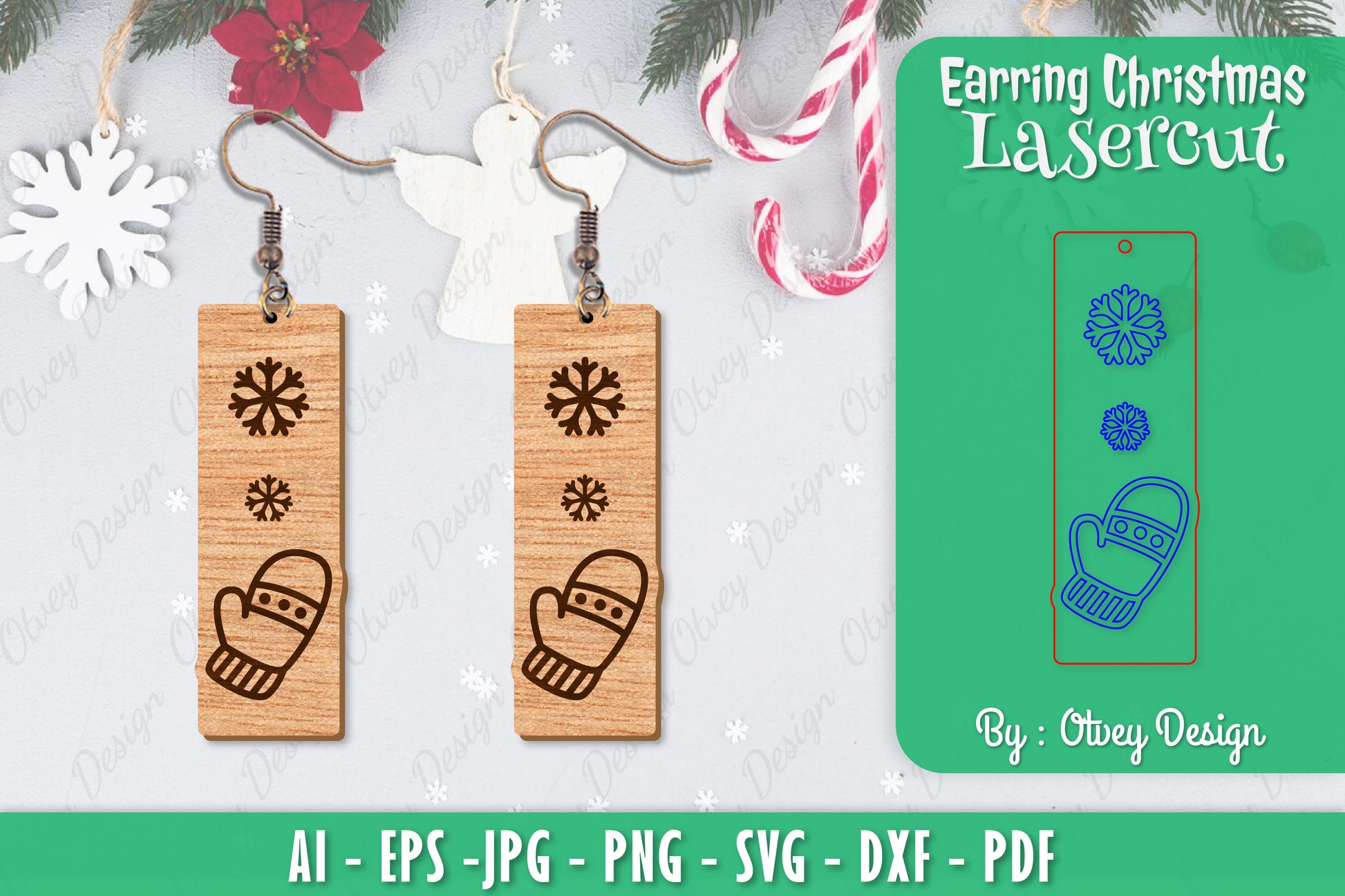 Christmas Earrings SVG Bundle 115 - CraftNest - Digital Crafting and Art
