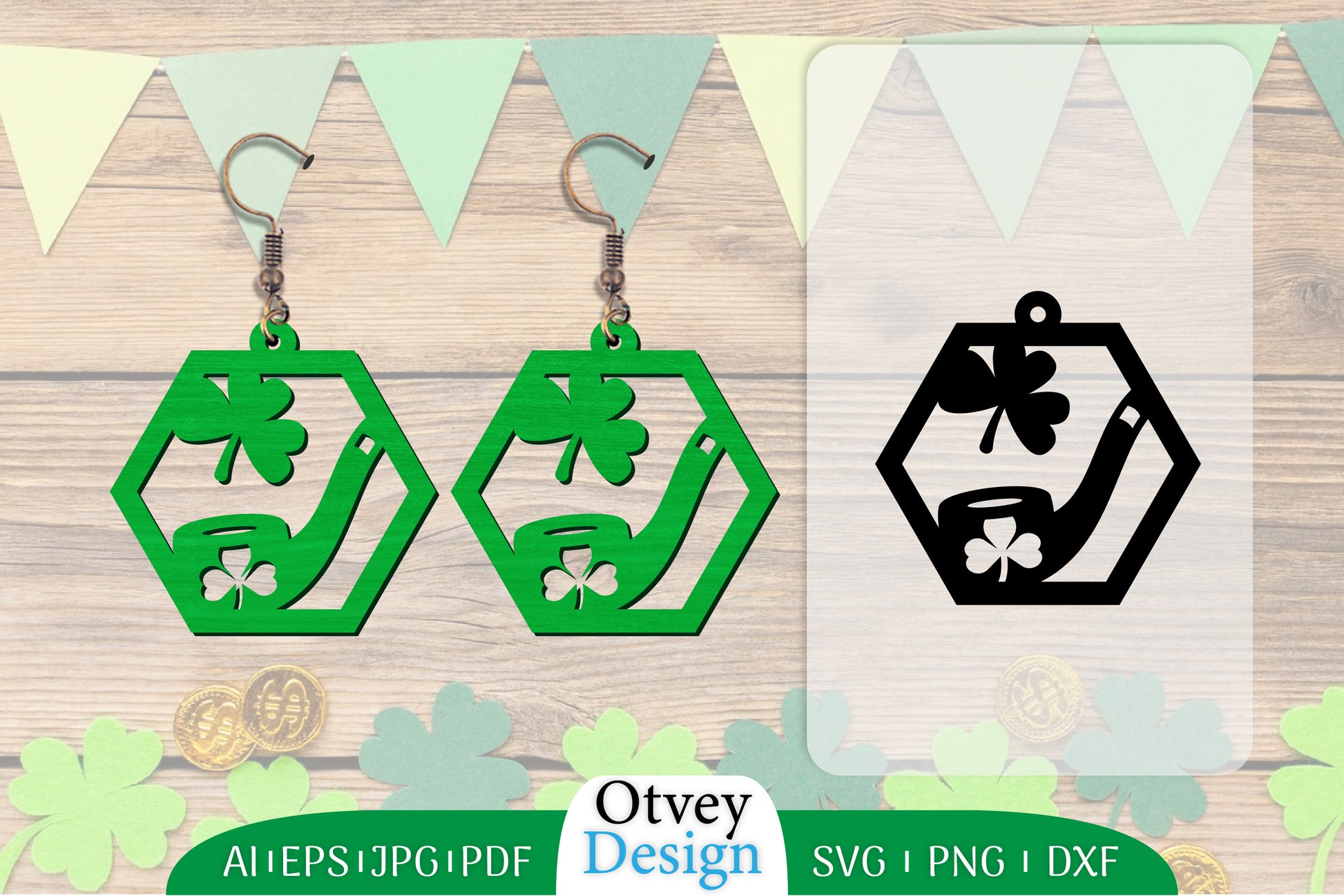 St Patrick's Day Earring Lasercut SVG Bundle 95 - CraftNest - Digital Crafting and Art