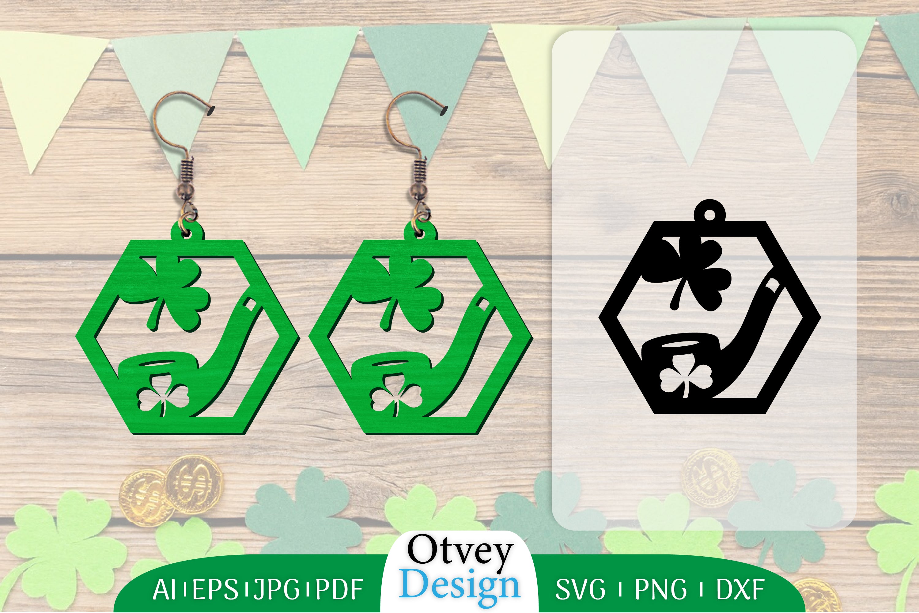 St Patrick's Day Earring Lasercut SVG Bundle 95 - CraftNest - Digital Crafting and Art