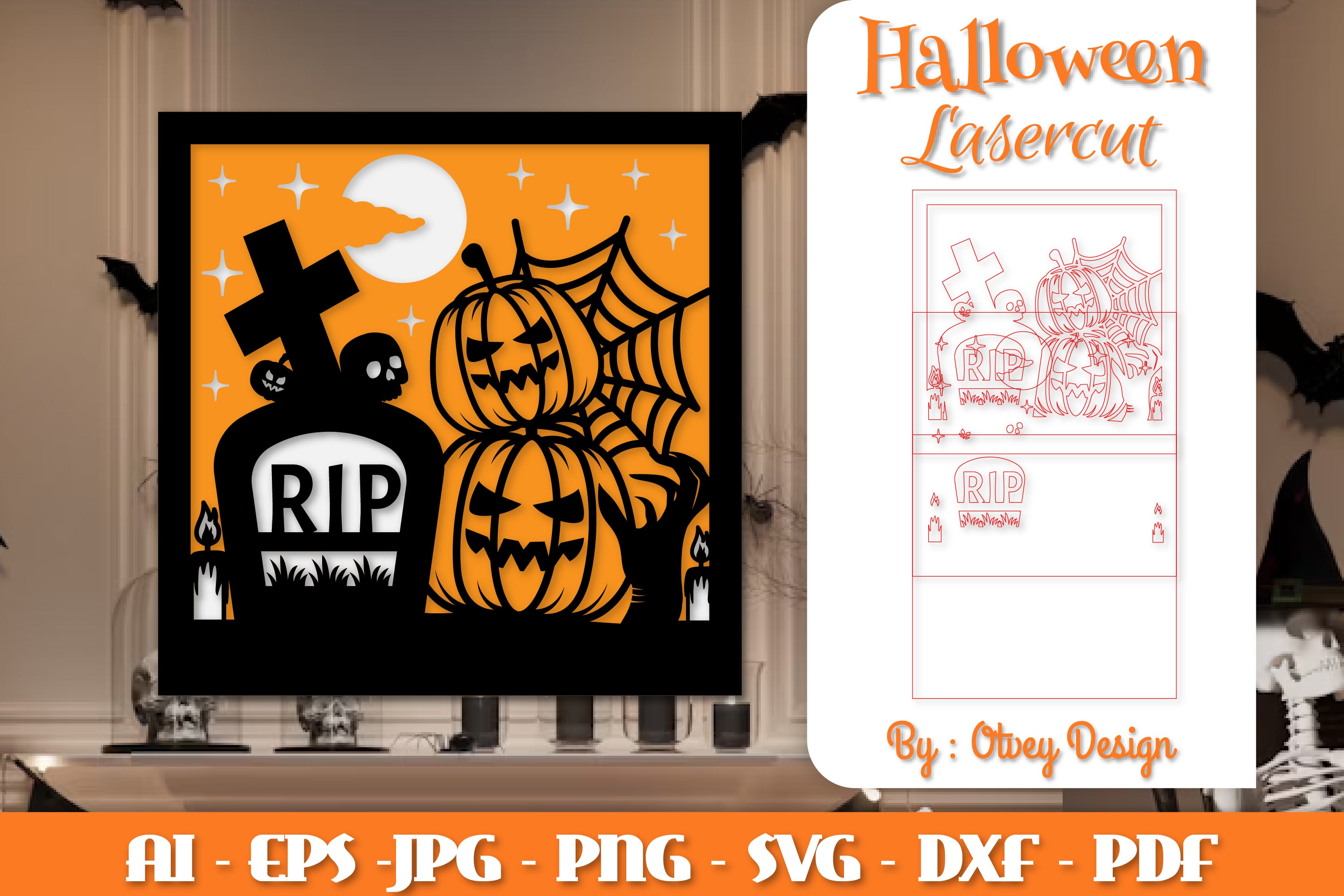 Halloween Decorations Layered Lasercut SVG Bundle