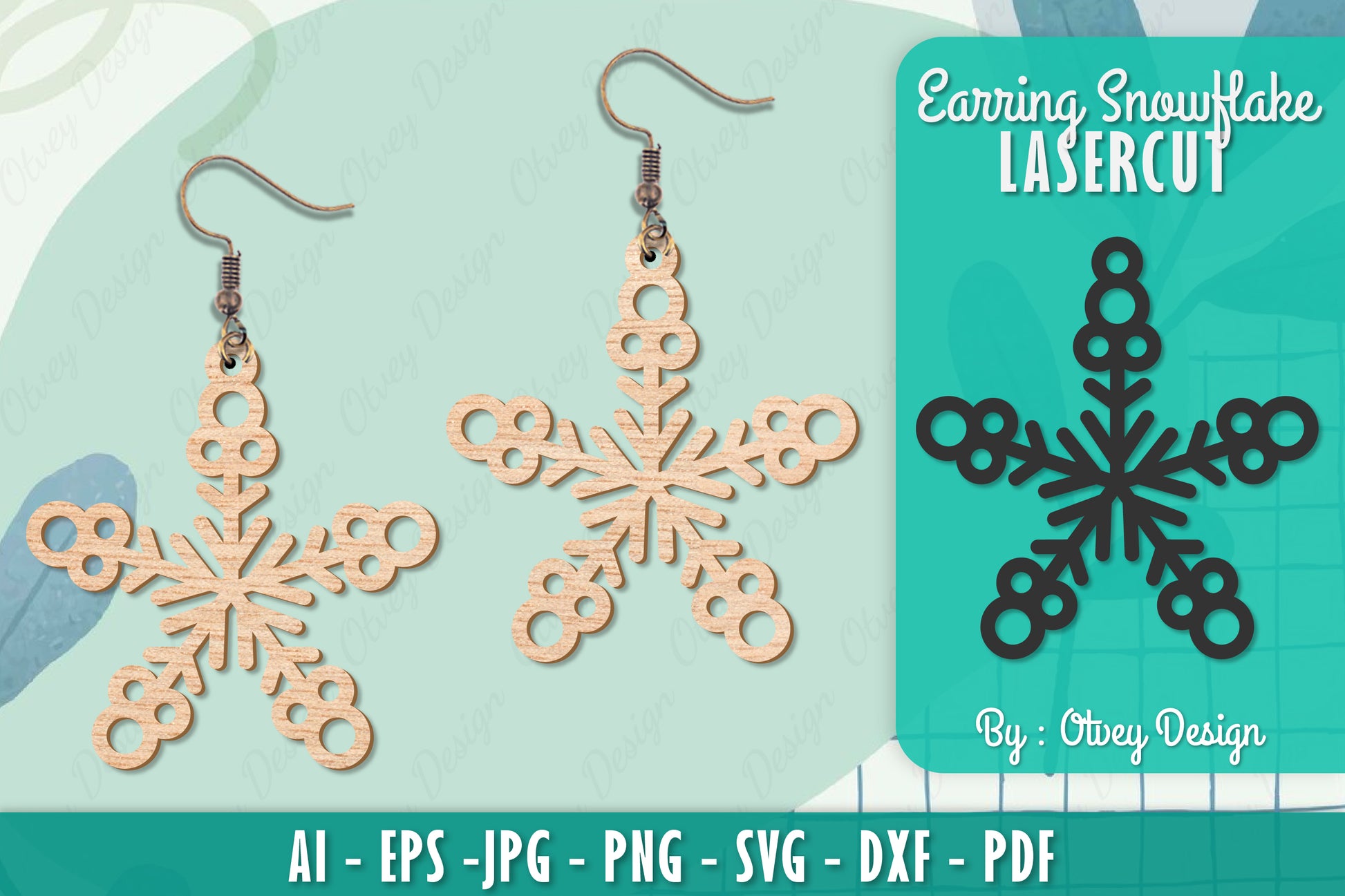 Snowflake Earring Lasercut SVG Bundle 8 - CraftNest - Digital Crafting and Art