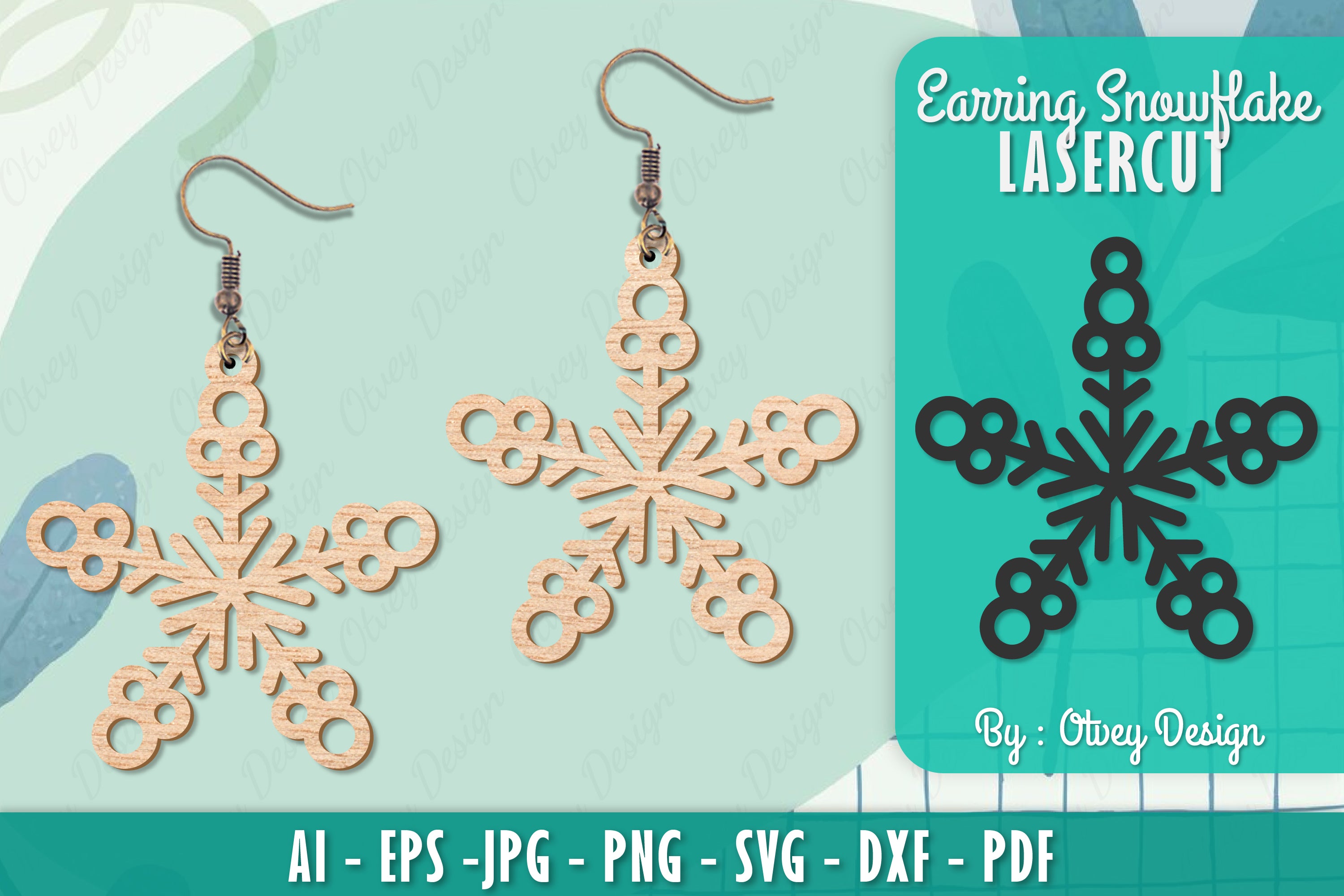 Snowflake Earring Lasercut SVG Bundle 8 - CraftNest - Digital Crafting and Art