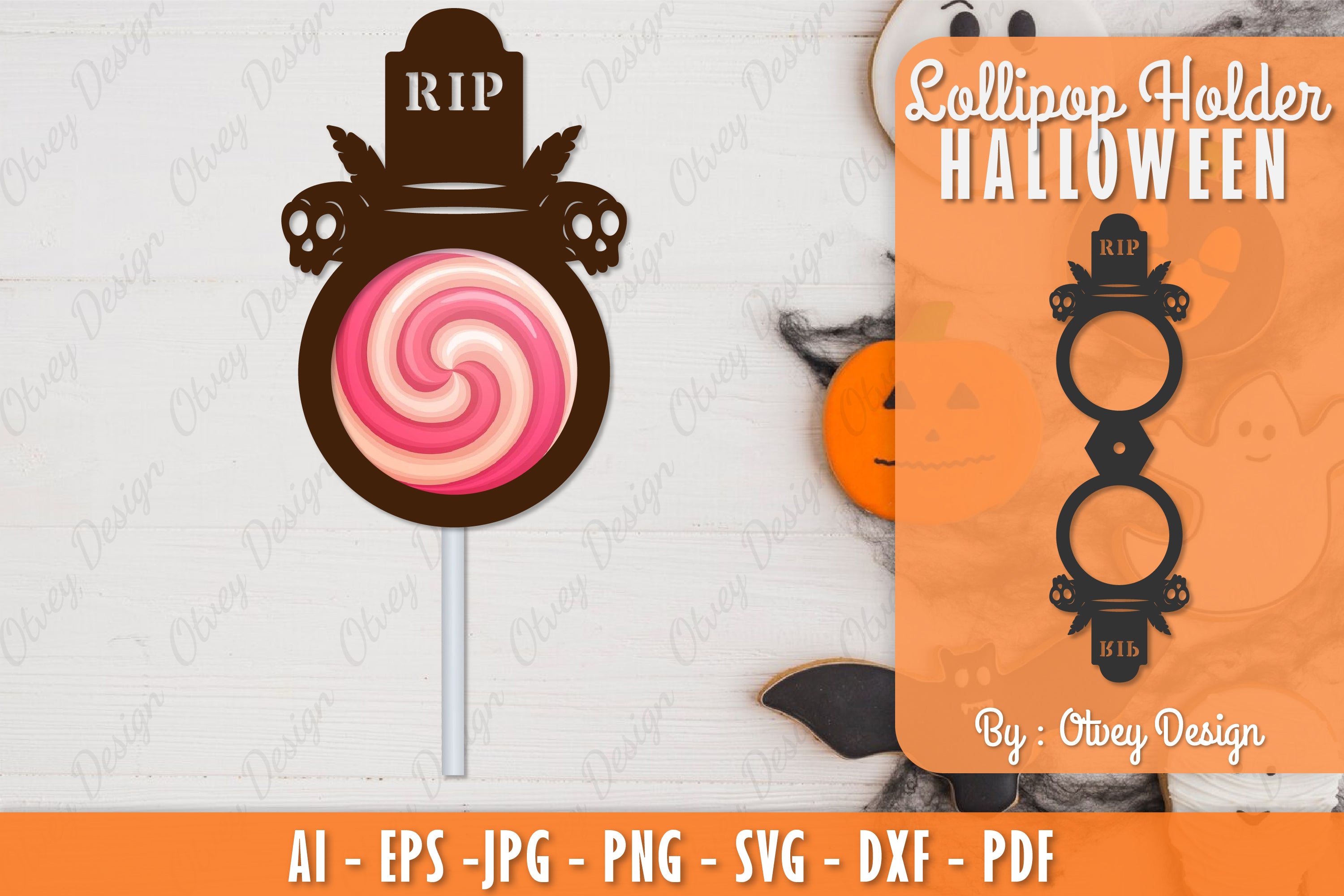 Halloween Lollipop Holder SVG Bundle 8 - CraftNest - Digital Crafting and Art
