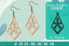 Snowflake Earring Lasercut SVG Bundle 72 - CraftNest - Digital Crafting and Art