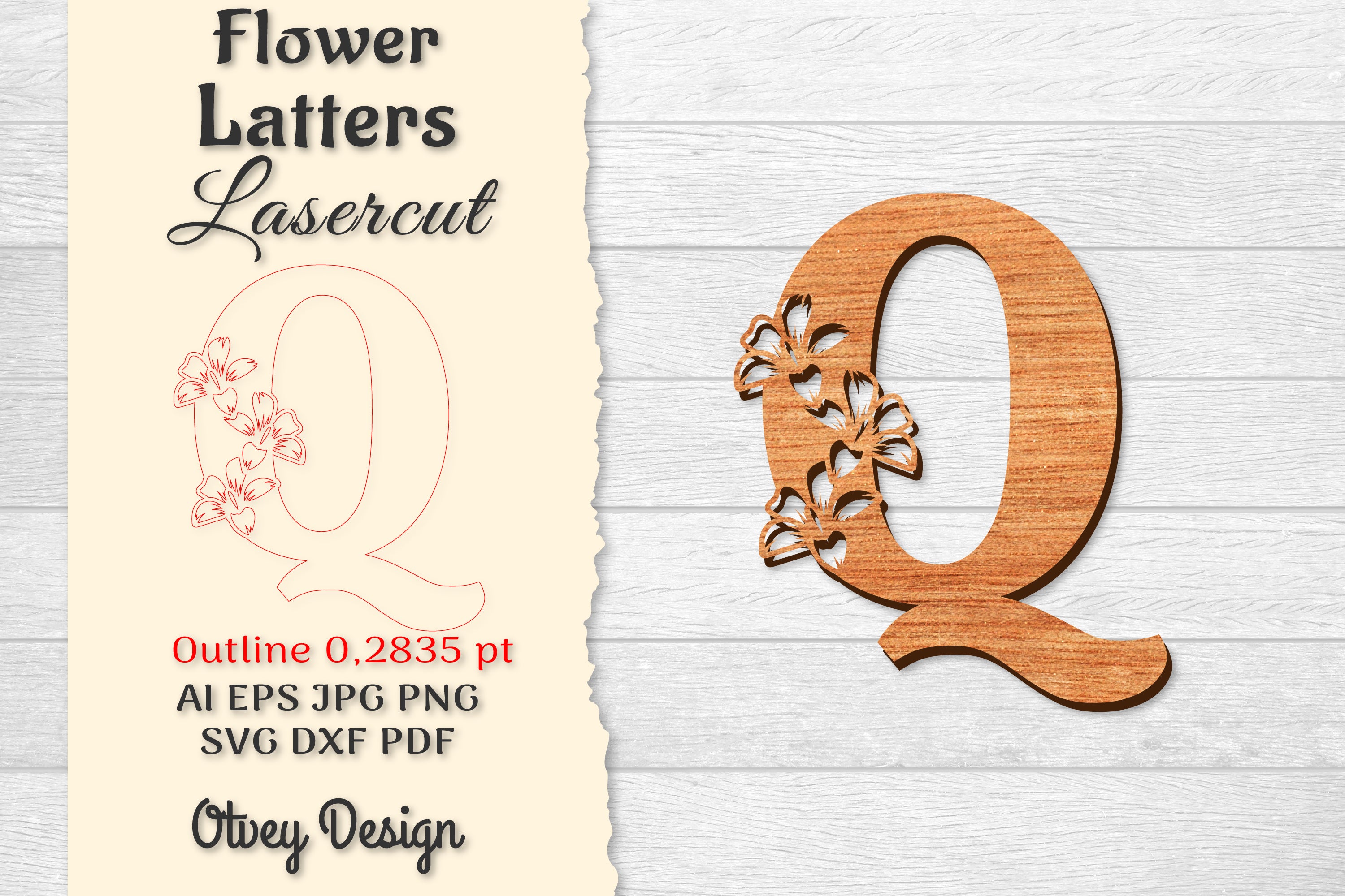 Flower Letters Laser Cut SVG Bundle 146 - CraftNest - Digital Crafting and Art