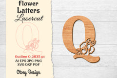 Flower Letters Laser Cut File SVG Bundle 89 - CraftNest - Digital Crafting and Art