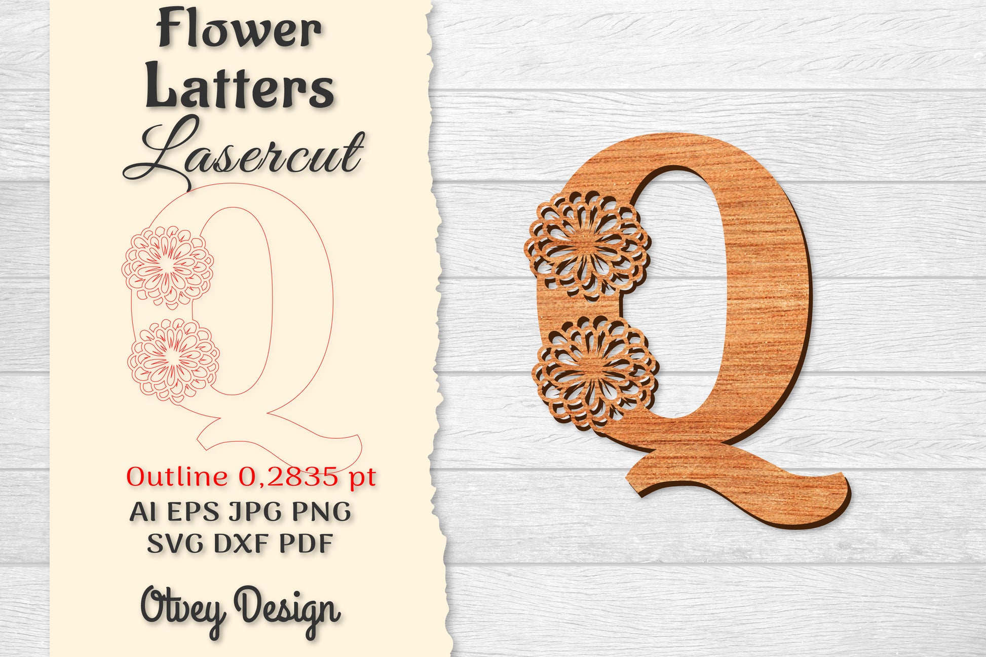 Flower Letters Laser Cut SVG Bundle 44 - CraftNest - Digital Crafting and Art