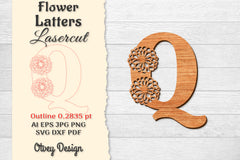 Flower Letters Laser Cut SVG Bundle 44 - CraftNest - Digital Crafting and Art