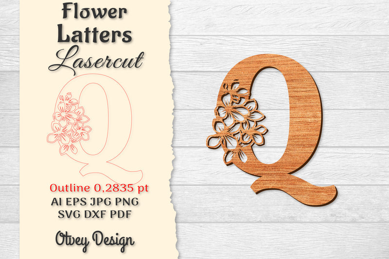 Flower Letters Laser Cut File SVG Bundle 140 - CraftNest - Digital Crafting and Art