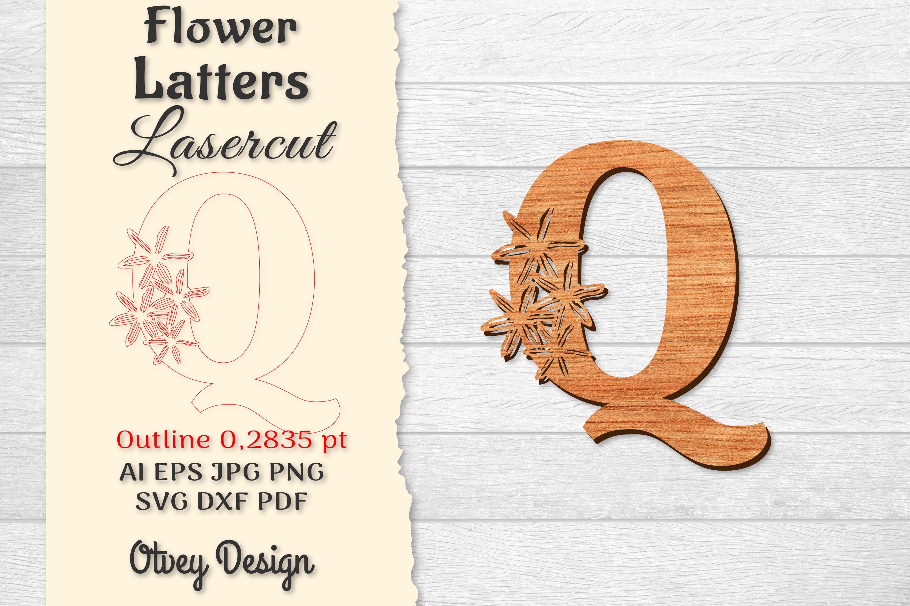 Flower Letters Laser Cut File SVG Bundle 37 - CraftNest - Digital Crafting and Art