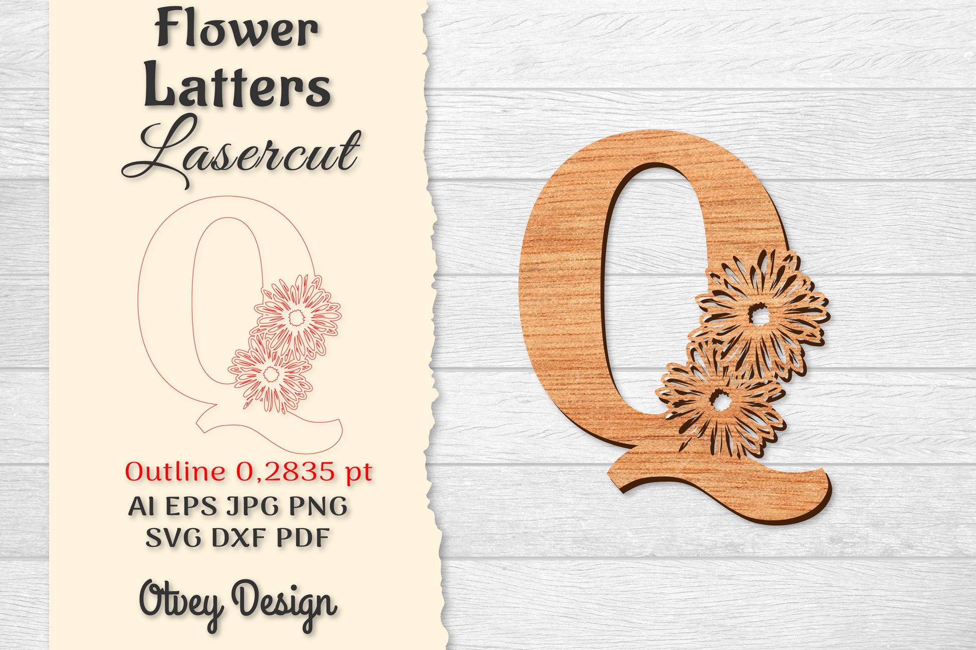 Flower Letters Laser Cut SVG Bundle 71 - CraftNest - Digital Crafting and Art