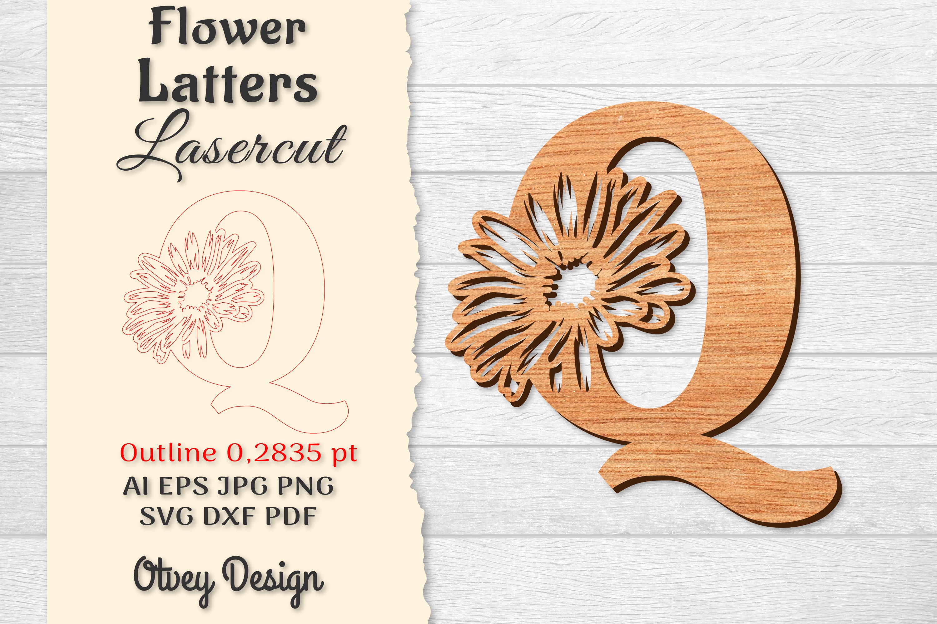 Flower Letters Laser Cut File SVG Bundle 3 - CraftNest - Digital Crafting and Art
