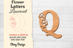 5 Flower Letters Laser Cut SVG Bundle 99 - CraftNest - Digital Crafting and Art